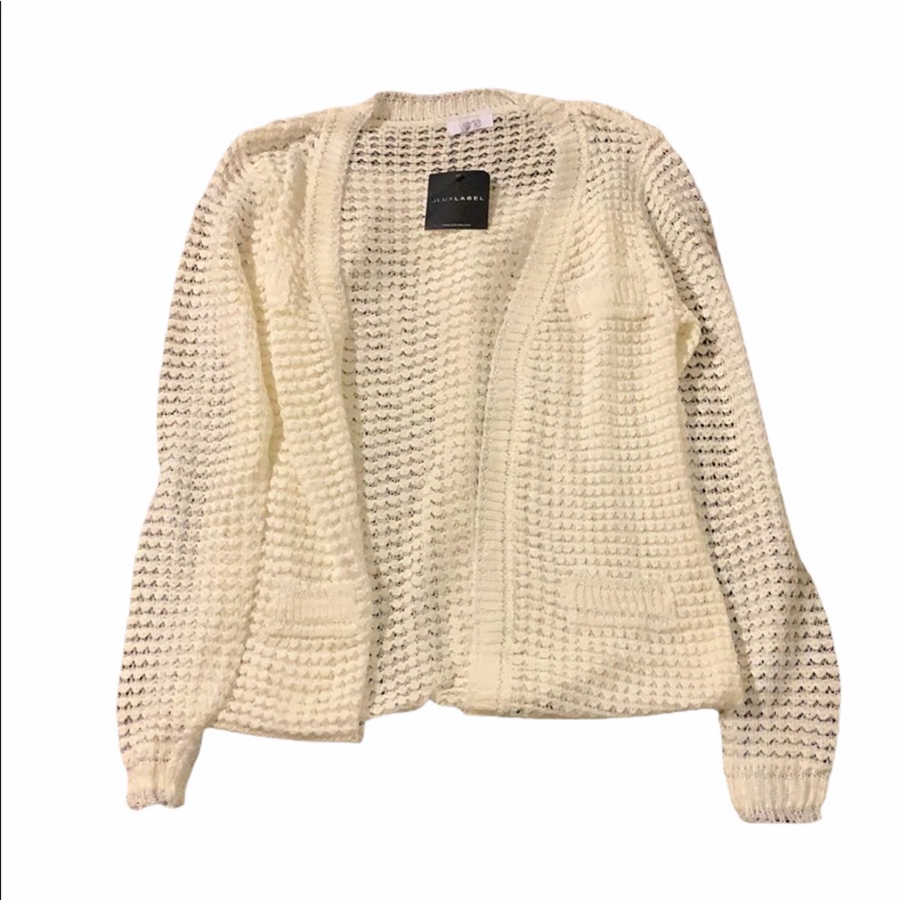 NWT JLUXLABEL Off White Laurel Crochet Cardigan Du